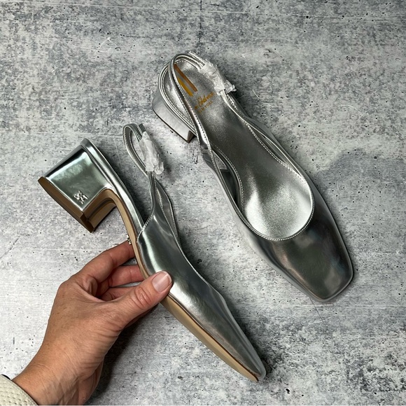 Sam Edelman Shoes - Sam Edelman Terra Silver Slingbacks 7.5